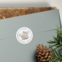 Pegatina Redonda Dirección de devolución de vacaciones costeras