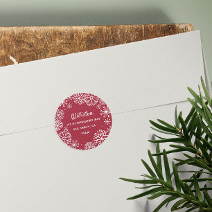 Pegatina Redonda Dirección de devolución de vacaciones de borde de 