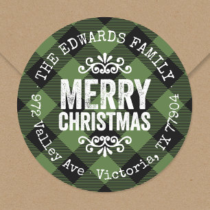 Pegatina Redonda Dirección de devolución de vacaciones de cheque de