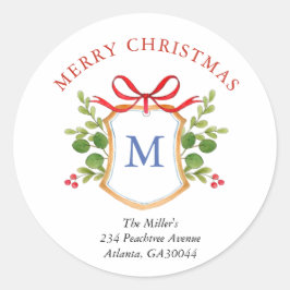 Pegatina Redonda Dirección de devolución de vacaciones del Escudo d