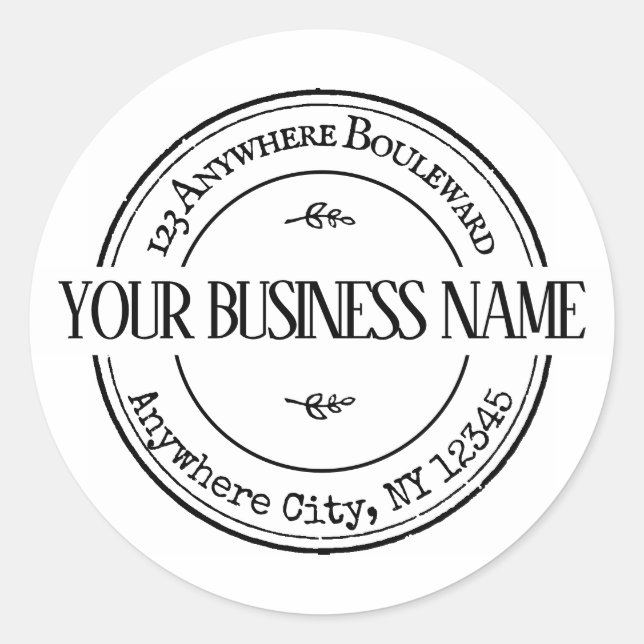 Pegatina Redonda Dirección de devolución de vintage personalizada (Anverso)