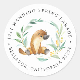 Pegatina Redonda Dirección de devolución del bebé de Bush