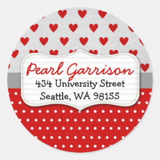 Pegatina Redonda Dirección de devolución del círculo personalizado 