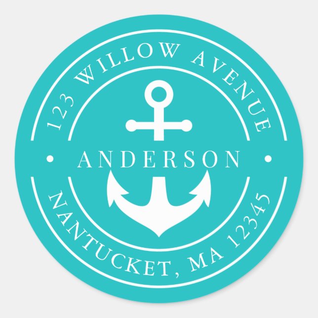 Pegatina Redonda Dirección de devolución del delimitador de borde b (Anverso)