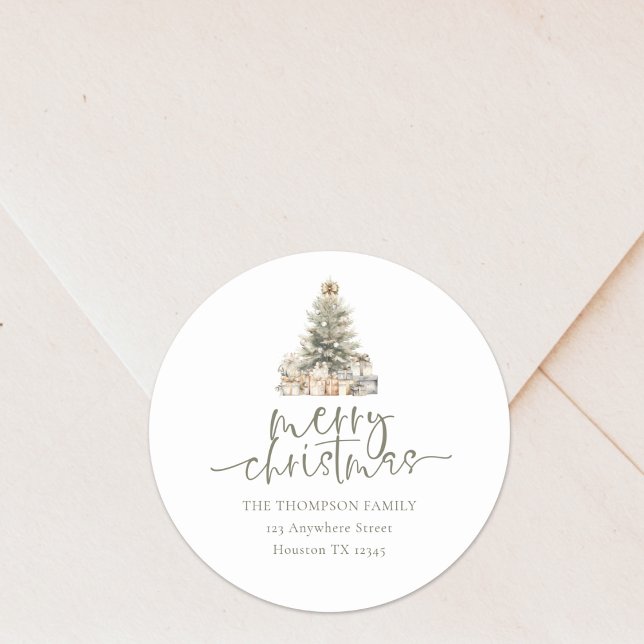 Pegatina Redonda Dirección de devolución del guión del sabio del ár (Retrun name and address sticker)