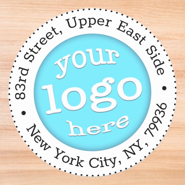 Pegatina Redonda Dirección de devolución del logotipo de la empresa (Personalized Business Company Logo Return Address Classic Round Sticker)