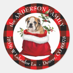 Pegatina Redonda Dirección de devolución del marco de la bolsa de r