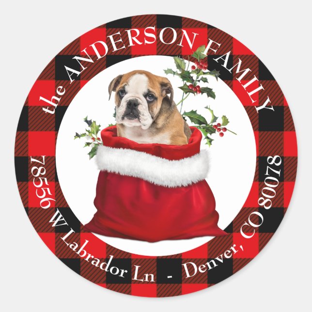 Pegatina Redonda Dirección de devolución del marco de la bolsa de r (Anverso)