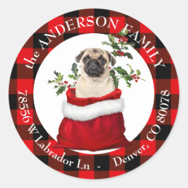 Pegatina Redonda Dirección de devolución del marco revestido de la 