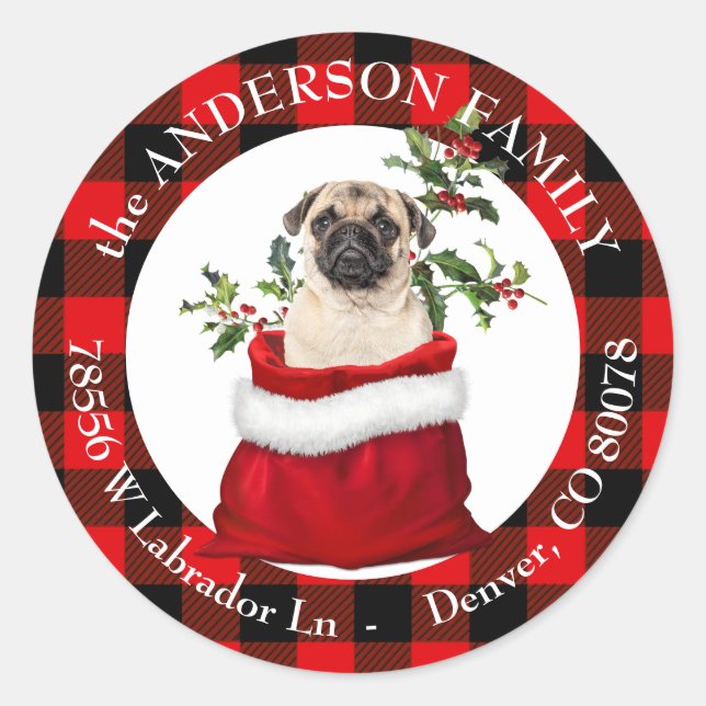 Pegatina Redonda Dirección de devolución del marco revestido de la  (Anverso)