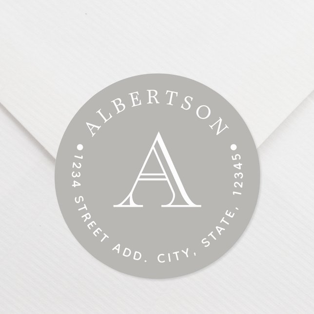 Pegatina Redonda Dirección de devolución del nombre de familia del  (Subido por el creador)