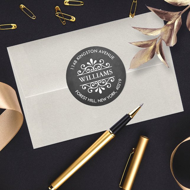 Pegatina Redonda Dirección de devolución del Personalizado de Chalk (Subido por el creador)