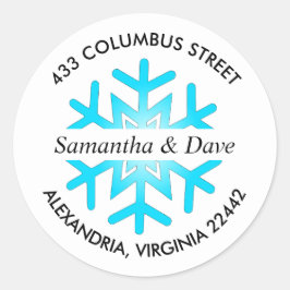 Pegatina Redonda Dirección de devolución del Personalizado de copo 