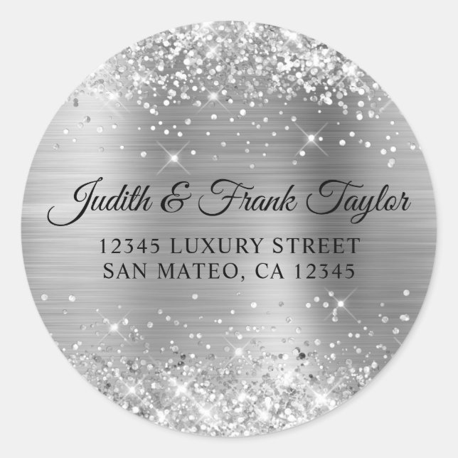 Pegatina Redonda Dirección de devolución del Relieve metalizado del (Anverso)