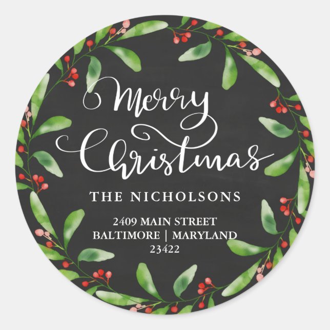 Pegatina Redonda Dirección de devolución del tablero de anuncios na (Anverso)