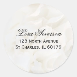 Pegatina Redonda Dirección de devolución floral de la carnación bla