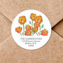 Dirección de devolución floral de mano de Marigold