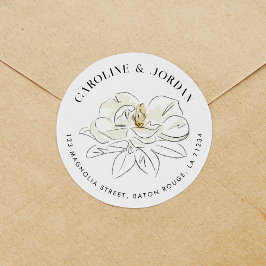 Pegatina Redonda Dirección de devolución moderna del Ilustracion Ma