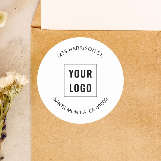 Pegatina Redonda Dirección de devolución sencilla del logotipo come (Subido por el creador)