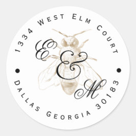 Pegatina Redonda Dirección de devolución temática de abee