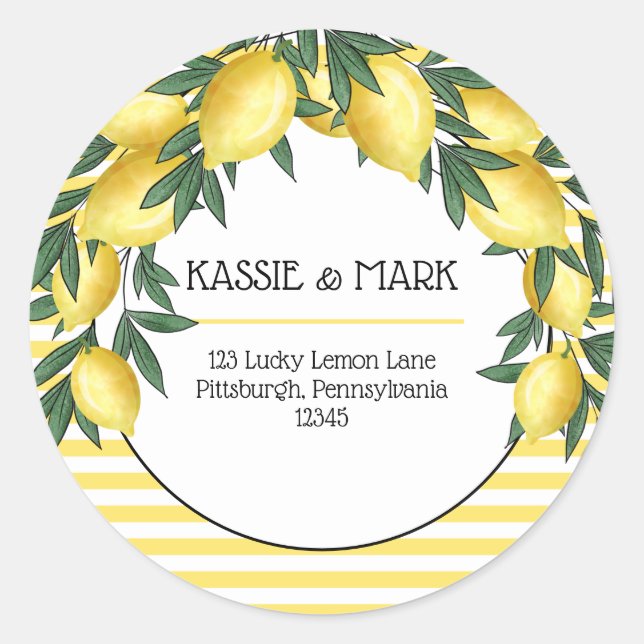 Pegatina Redonda Dirección de devolución tropical principal de apre (Anverso)