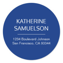 Dirección de devolución y nombre azul de la marina