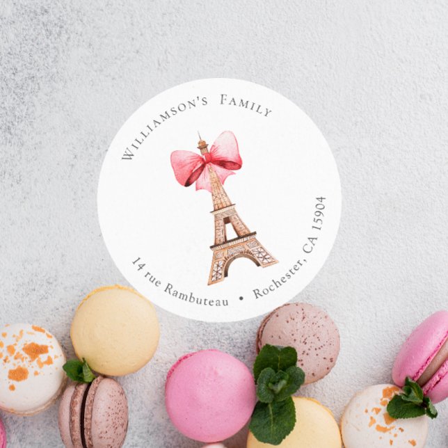 Pegatina Redonda Dirección de la Torre Eiffel París (Subido por el creador)