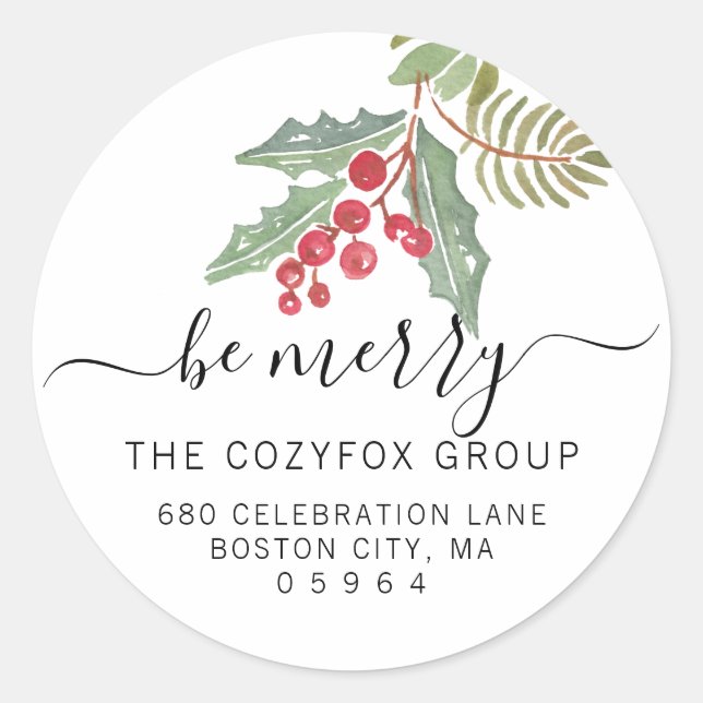 Pegatina Redonda Dirección de moda Holly Berry (Anverso)