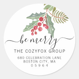 Pegatina Redonda Dirección de moda Holly Berry