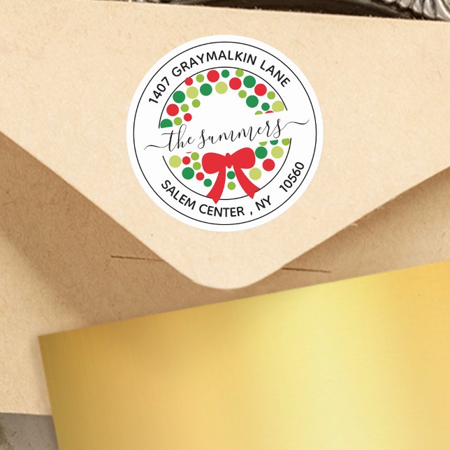 Pegatina Redonda Dirección de Navidades modernos de caligrafía escr (Subido por el creador)