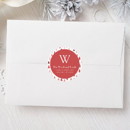 Pegatina Redonda Dirección de Navidades rosados del patrón de árbol