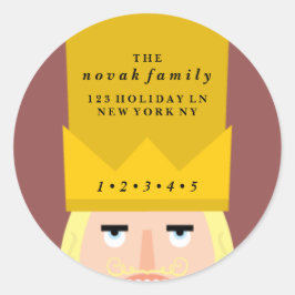 Pegatina Redonda Dirección de nueces de vacaciones