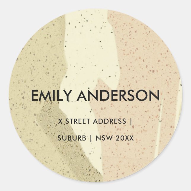 PEGATINA REDONDA DIRECCIÓN DE OLAS DE ARTE ABSTRACTAS MODERNAS DE G (Anverso)