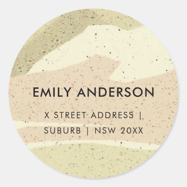 PEGATINA REDONDA DIRECCIÓN DE OLAS DE ARTE ABSTRACTAS MODERNAS DE G (Anverso)