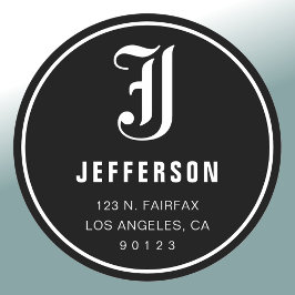 Pegatina Redonda Dirección de Personalizable y monograma de Guay |