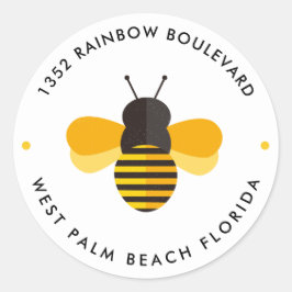 Pegatina Redonda Dirección de regreso de cumpleaños de Little Honey