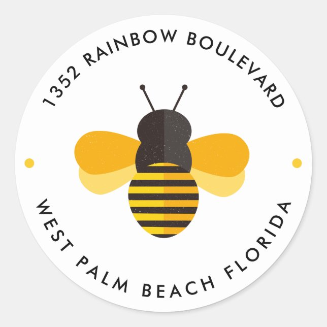 Pegatina Redonda Dirección de regreso de cumpleaños de Little Honey (Anverso)
