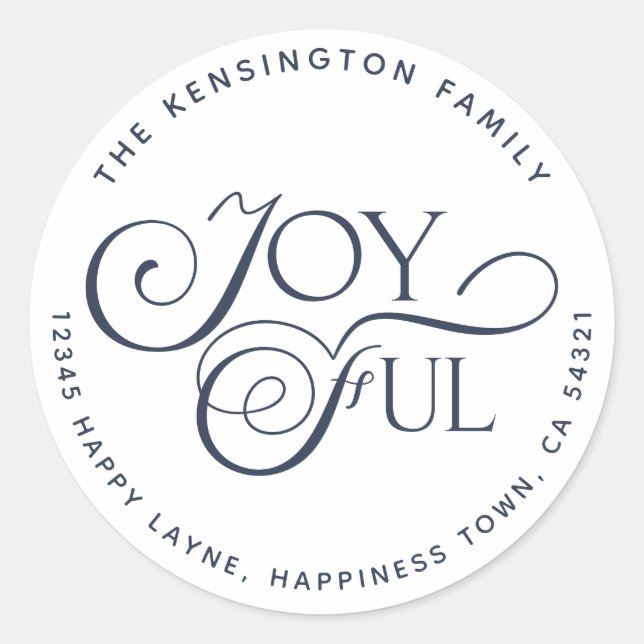 Pegatina Redonda Dirección de regreso de vacaciones alegre azul de  (Anverso)