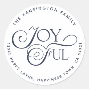 Pegatina Redonda Dirección de regreso de vacaciones alegre azul de 