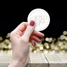 Pegatina Redonda Dirección de regreso de vacaciones alegre de Taupe