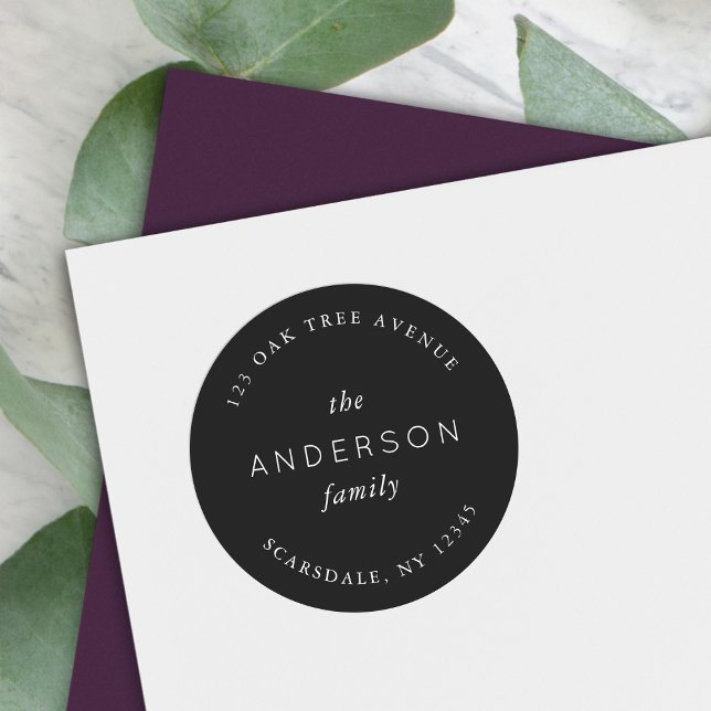 Pegatina Redonda Dirección de Remitente de la Familia Black (Subido por el creador)