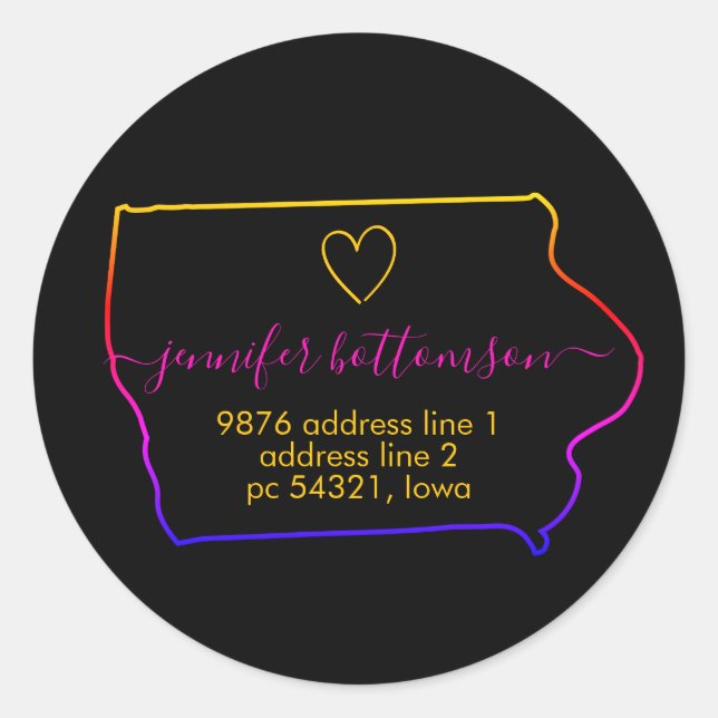 Pegatina Redonda Dirección de retorno a casa del arcoiris Signature (Anverso)