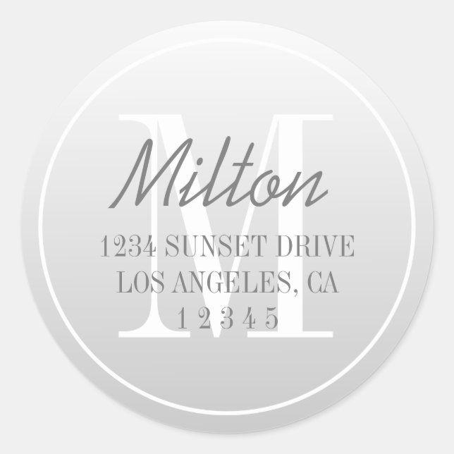 Pegatina Redonda Dirección de retorno de degradado de atenuación mo (Anverso)