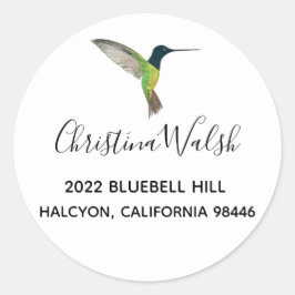 Pegatina Redonda Dirección de retorno de Hummingbird
