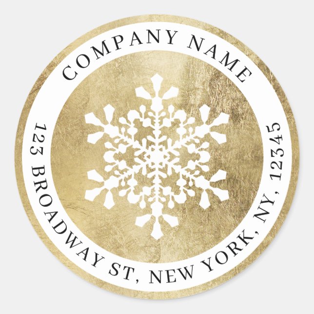 Pegatina Redonda Dirección de retorno de la empresa de faux faux fa (Anverso)