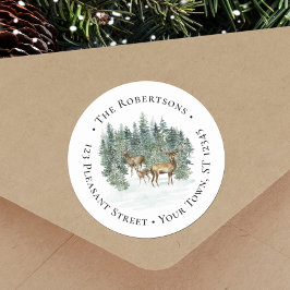 Pegatina Redonda Dirección de retorno de la ronda de Navidades de v