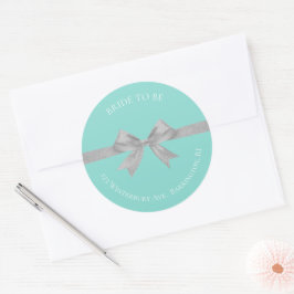 Pegatina Redonda Dirección De Retorno De La Suite De Boda Plateado