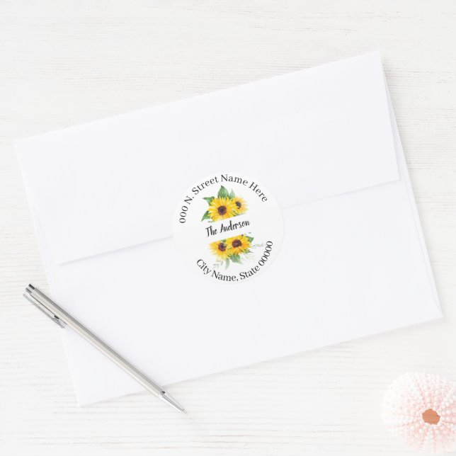Pegatina Redonda Dirección de retorno de la vegetación de los giras (Sobre)