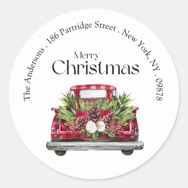 Pegatina Redonda Dirección de retorno de los Navidades de Camión Ro (Subido por el creador)