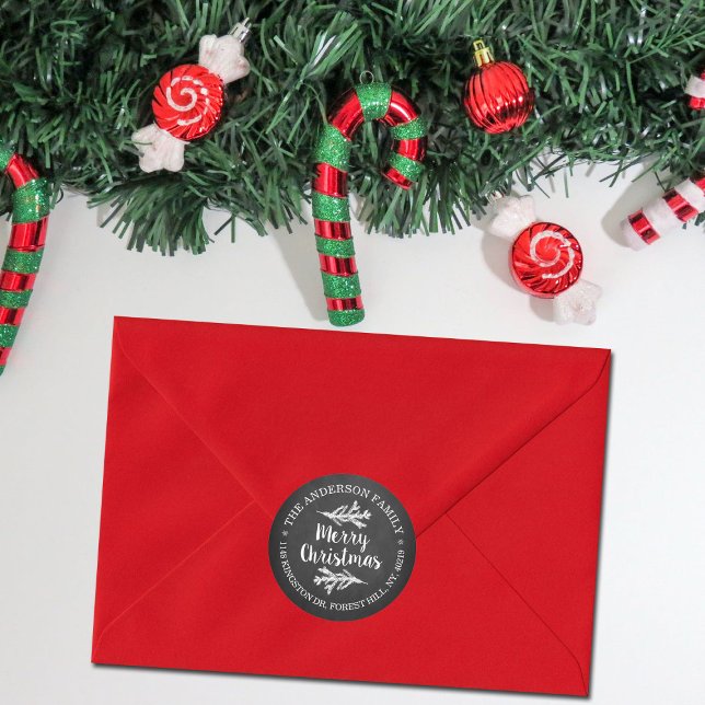 Pegatina Redonda Dirección de retorno de vacaciones de Pine Tree en (Subido por el creador)